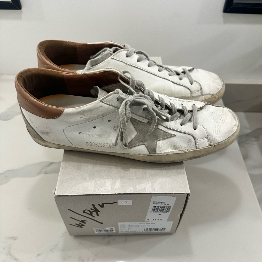 Golden Goose Superstar Classic Size 45 or (12 us) white/ ice / light brown